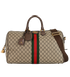 Medium Savoy Duffle Bag, &pound;595, Handbags, Beige/Brown, Canvas, Front view